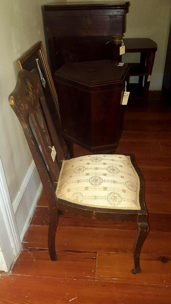 Antique Wood Chair With Hand-Painted Cupid Motif, , , Deep South Antiques Deep South Antiques