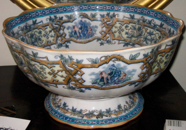 English 19th century Ironstone porcelain pedestal bowl