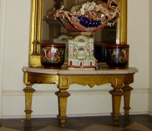 Eastlake Stand American Aesthetic Gilt Marble Top Console, , Tables, Deep South Antiques Deep South Antiques