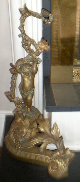 Fireplace Ormolu Fender, Screen and Cupid Andirons - French Ormolu, 19th Century, , Decoratives, Deep South Antiques