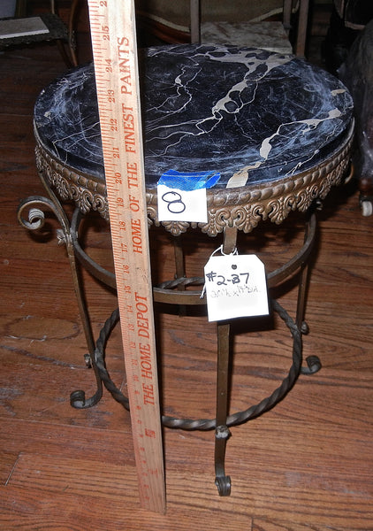 Brass Fern Stand with Round Black Marble Top, , , Deep South Antiques Deep South Antiques