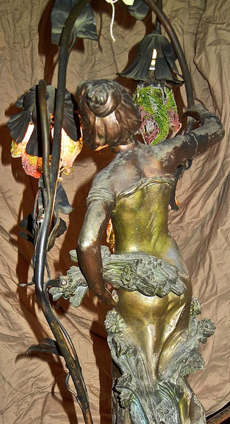 Bronze August Moreau Lamp, , Statues, Deep South Antiques Deep South Antiques