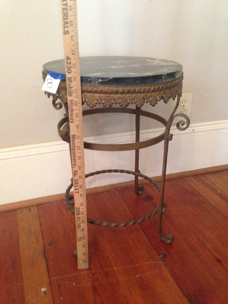 Brass Fern Stand with Round Black Marble Top, , , Deep South Antiques Deep South Antiques