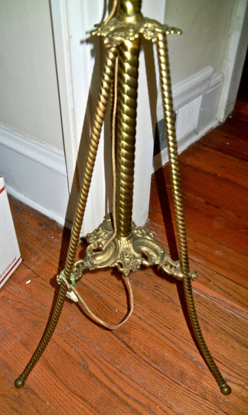 Antique Brass Kerosene Piano Lamp - Electrified, , Lamps, Deep South Antiques Deep South Antiques