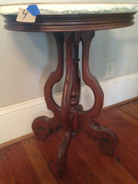 Fine Marble Top Plant Stand End Table, , Tables, Deep South Antiques Deep South Antiques