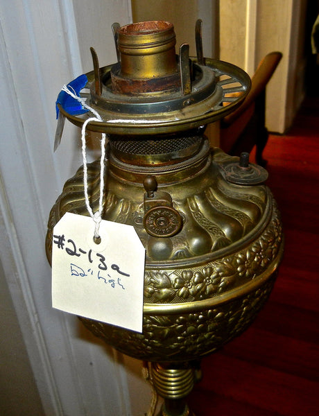 Antique Brass Kerosene Piano Lamp - Electrified, , Lamps, Deep South Antiques Deep South Antiques