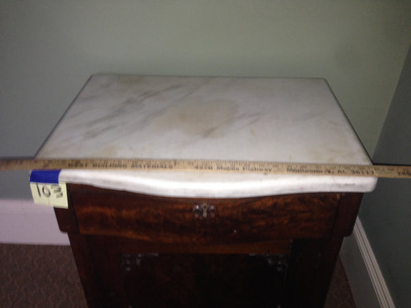 Victorian Walnut Marble Top Cupboard Washstand circa 1880's