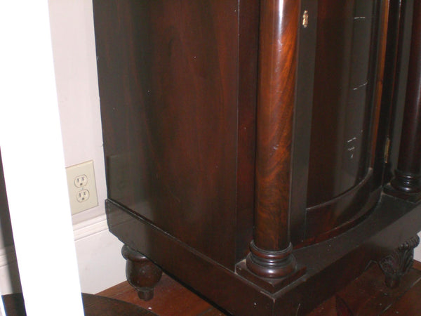 Mahogany Side Liquor Cabinet with Dore Bronze Handle and Veneered Columns